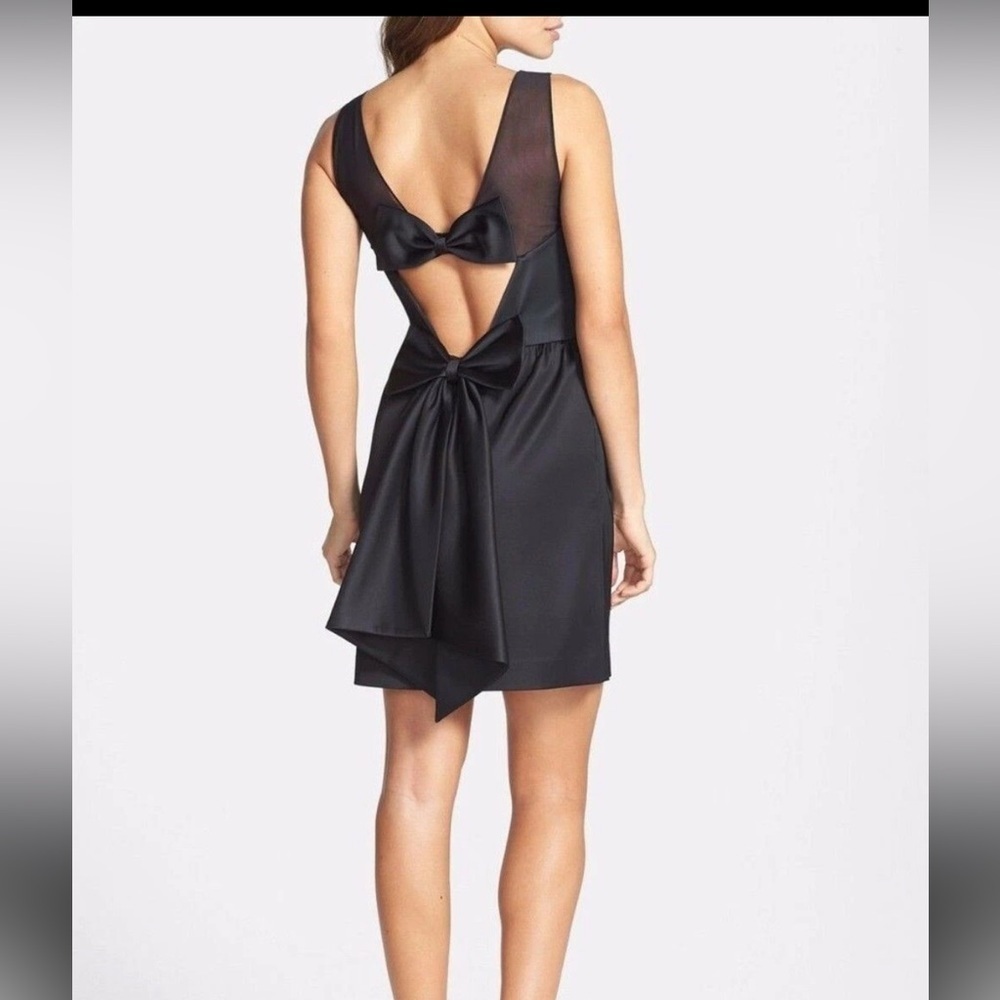 "Erin by Erin Fetherston" Black Silk Bow Backed Dress_Size 8